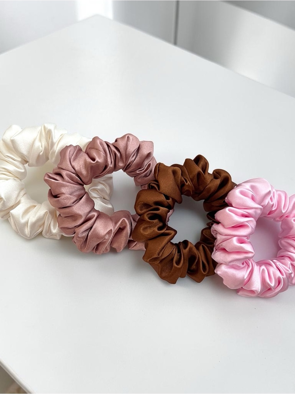 Set of 4 Satin Scrunchies